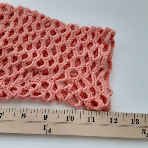 Vintage 1930s Crochet Cardigan Sweater Pink Bed Jacket Caftan Hollow Out Knit - Picture 9 of 9